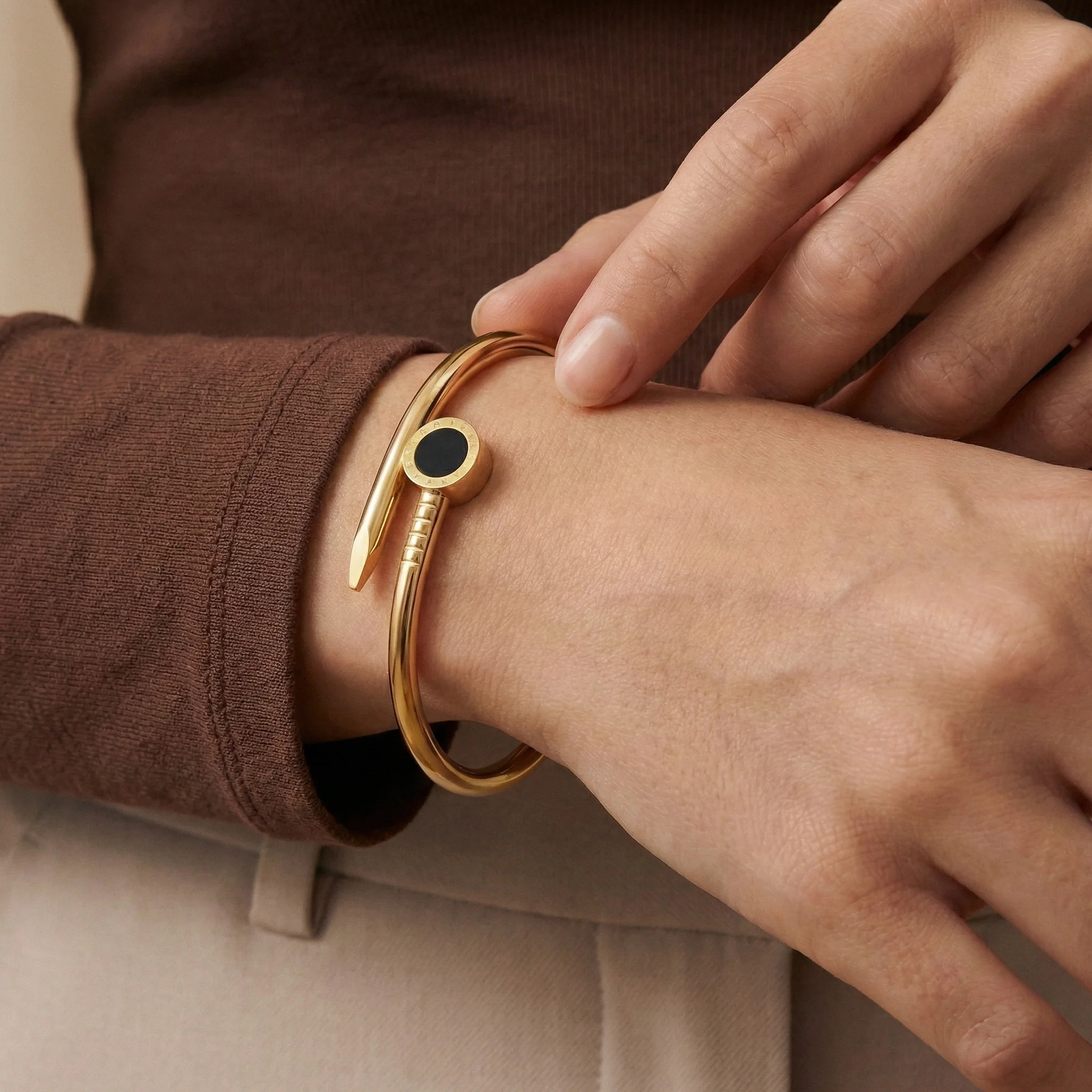 Amanda Gold Nail Bangle - Image 7