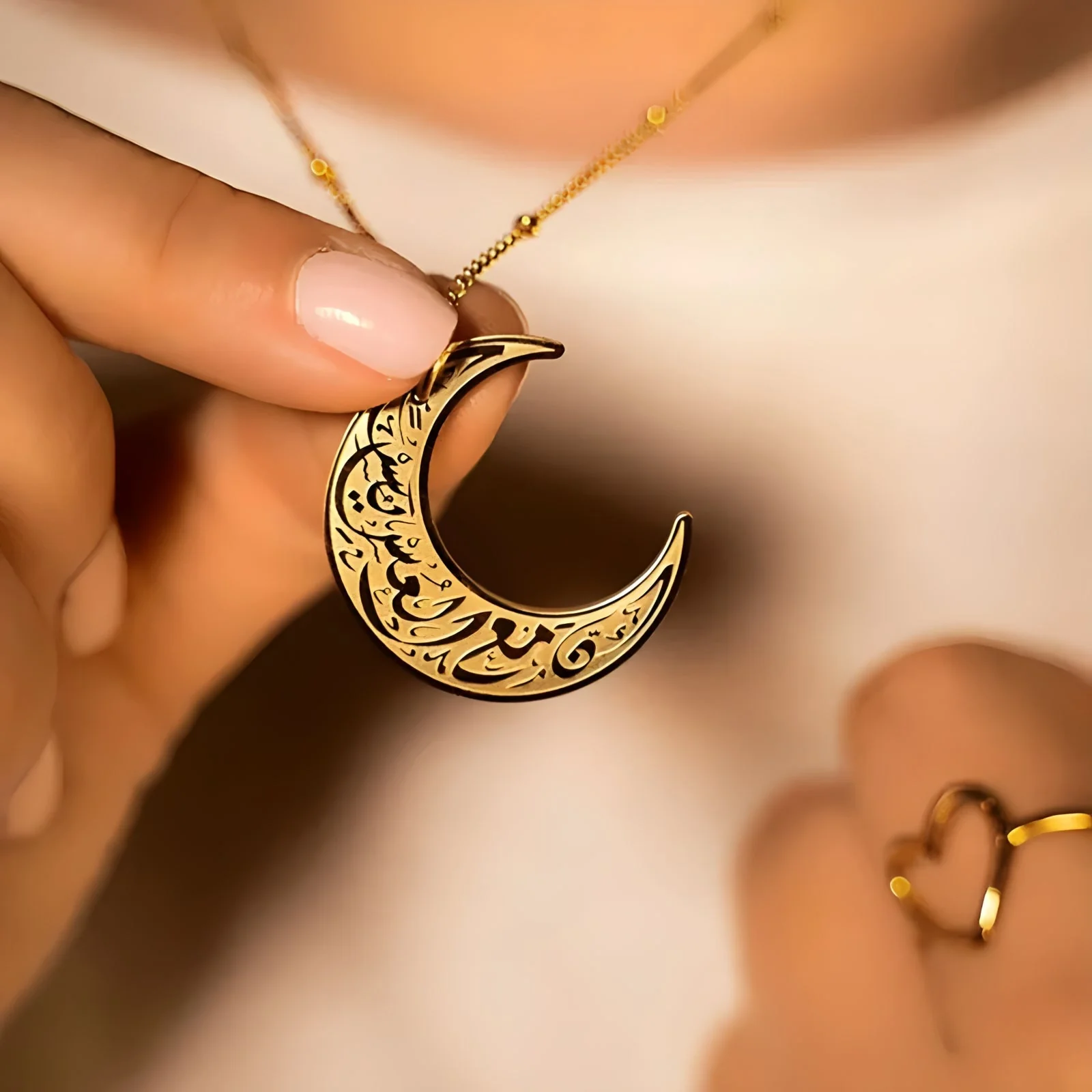 Hardship & Ease Crescent Necklace - Image 4