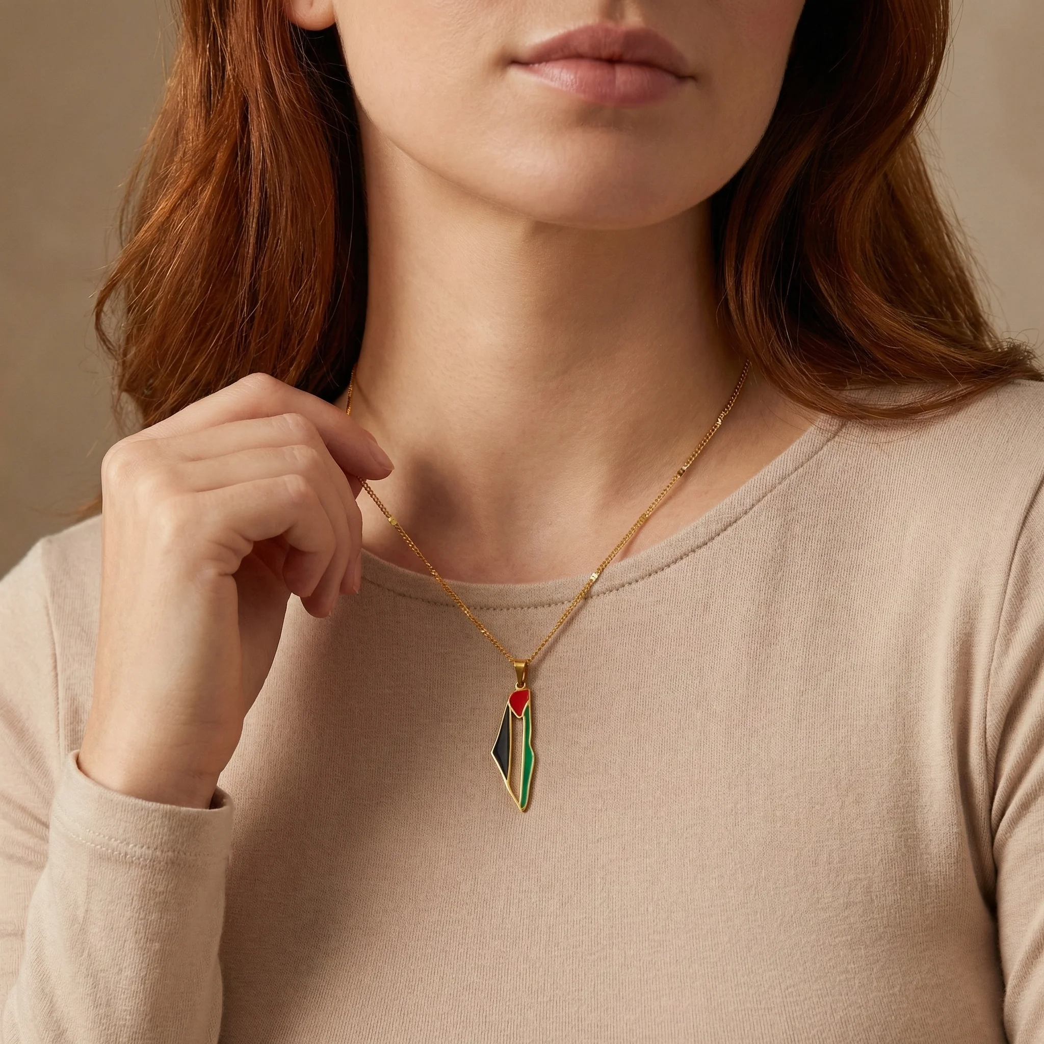 Qamar Palestine Pride Map Necklace - Image 10